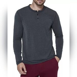 FOURLAPS Men's Radius Henley Shirt in Navy Heather, SMALL
